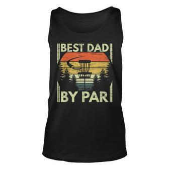 Vintage Best Dad By Par Disc Golf Fathers Day Gift Unisex Tank Top - Thegiftio UK
