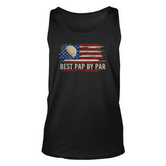 Vintage Best Pap By Par American Flag Golf Golfer Gift Unisex Tank Top | Mazezy