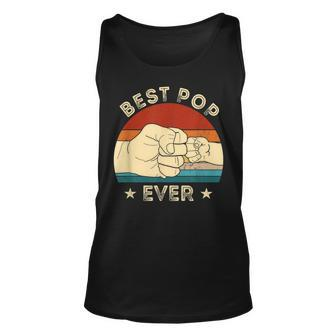 Vintage Best Pop Ever Fist Bump Fathers Day Gifts Grandpa Unisex Tank Top - Thegiftio UK