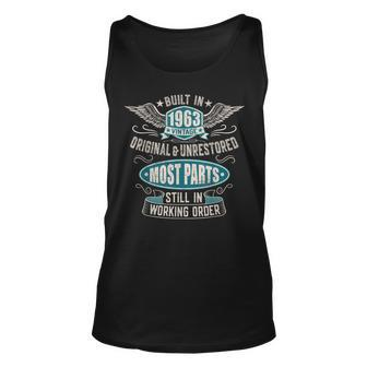 Vintage Birthday Born In 1963 Built In The 60S Unisex Tank Top - Seseable
