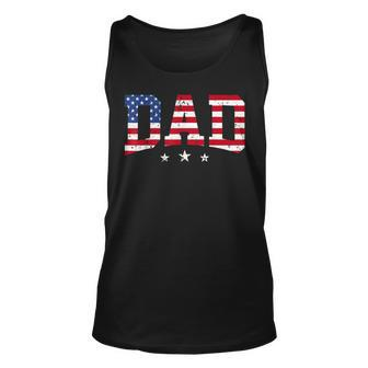 Mens Vintage Dad Fathers Day American Flag Usa Dad 4Th Of July Tank Top | Mazezy