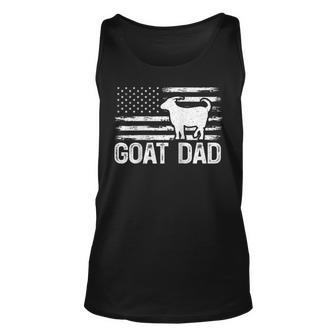 Vintage Goat Dad Retro American Flag Goat 4Th Of July Unisex Tank Top - Seseable