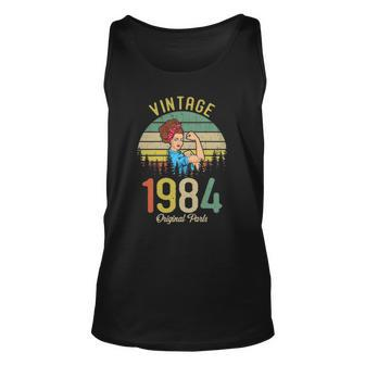 Vintage Made In 1984 38Th Birthday Gift Idea Original Parts Unisex Tank Top | Mazezy CA