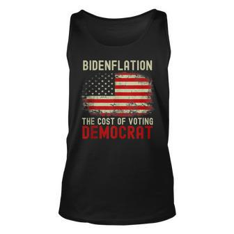Vintage Old Bidenflation The Cost Of Voting Stupid 4Th July Unisex Tank Top - Seseable