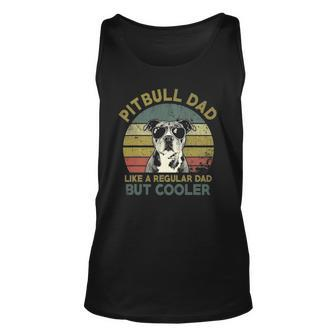 Mens Vintage Pitbull Dad Like A Regular Dad But Cooler Fathers Day Tank Top | Mazezy