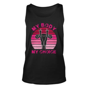 Vintage Retro My Body My Choice Middle Finger Uterus 1973 Tank Top | Mazezy