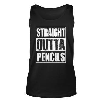 Vintage Straight Outta Pencils Gift Unisex Tank Top | Mazezy
