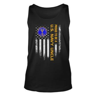 Vintage Usa American Flag Proud To Be Us Navy Uncle Military Unisex Tank Top - Thegiftio UK