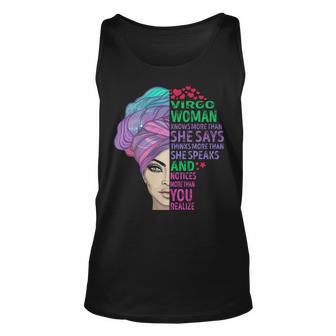 Virgo Woman Knows More Than She Says Unisex Tank Top - Seseable