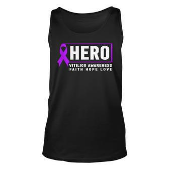 Vitiligo Awareness Hero - Purple Vitiligo Awareness Unisex Tank Top - Seseable
