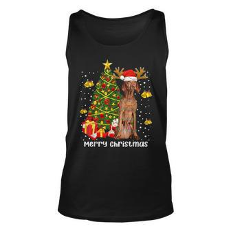 Vizsla Christmas Lights Tree Santa Xmas Pajamas Vizsla Dog Unisex Tank Top - Thegiftio UK