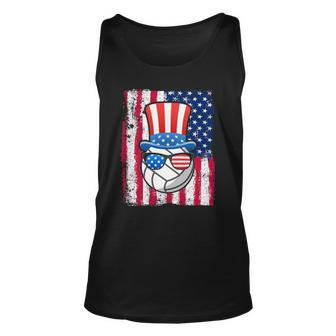 Volleyball Ball American Flag 4Th Of July Unisex Tank Top | Mazezy DE