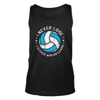 Volleyball Player Motivation Setter Never Lose Unisex Tank Top | Mazezy