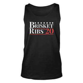 Vote Brisket And Ribs 2020 - Funny Barbeque Grilling Unisex Tank Top | Mazezy