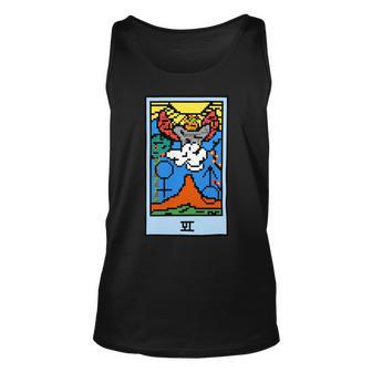 Wait Is This Pixel Art Tarot Yellow - Major Arcana The Lovers Design For Stickers And Unisex Tank Top | Favorety DE