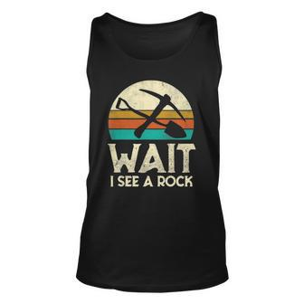 Wait I See A Rock Geologist Science Retro Geology Tank Top | Mazezy