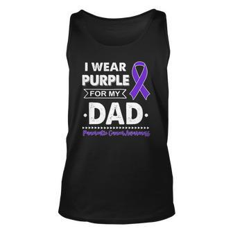 I Wear Purple For My Dad Pancreatic Cancer Awareness Support Tank Top | Mazezy