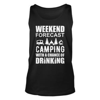 Weekend Forecast Camping With A Chance 21 Shirt Unisex Tank Top | Favorety