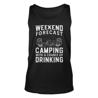 Weekend Forecast Camping With A Chance 22 Shirt Unisex Tank Top | Favorety