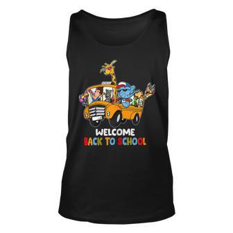 Welcome Back To School Zoo Animal Bus 477 Shirt Unisex Tank Top | Favorety