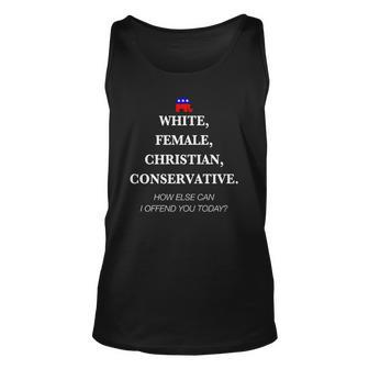 White Female Christian Conservative Republican Women Unisex Tank Top | Mazezy UK