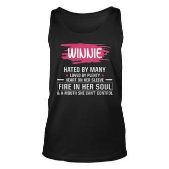 Winnie Name Gift Winnie Hated By Many Loved By Plenty Heart On Her Sleeve Unisex Tank Top - Seseable