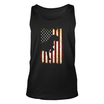 Wirehaired Pointing Griffon Silhouette American Flag Unisex Tank Top | Mazezy AU