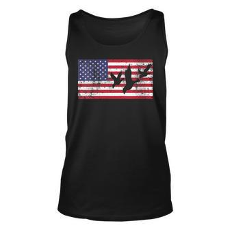 Womens 4Th Of July American Flag Hunting Hunter Geese Goose Dad Usa Unisex Tank Top - Seseable