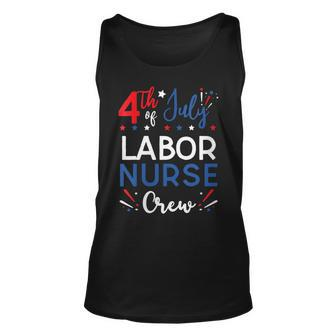 Womens 4Th Of July Labor Nurse Crew Stars And Stripes Fireworks Unisex Tank Top - Seseable