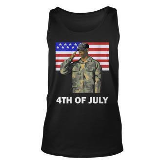 Womens 4Th Of July Proud Army Dad Independence Day American Flag Unisex Tank Top - Seseable