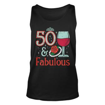 Womens 50 & Fabulous Fifty 50Th Birthday Party 50 Years Old Women Unisex Tank Top - Seseable