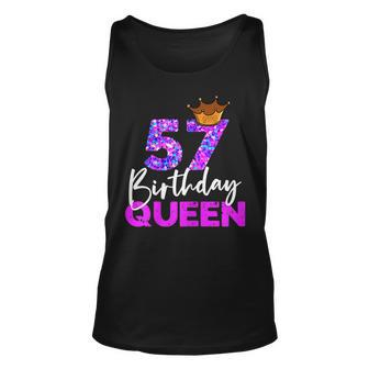 Womens 57Th Birthday Queen Crown Gift For Her Fifty-Seventh Bday Unisex Tank Top - Seseable