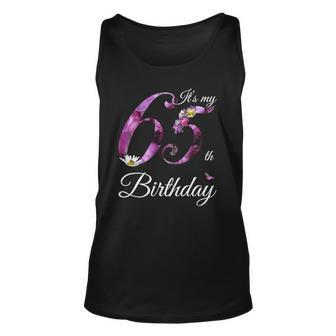Womens 65 Years Old Floral 1957 Its My 65Th Birthday Gift Unisex Tank Top | Mazezy