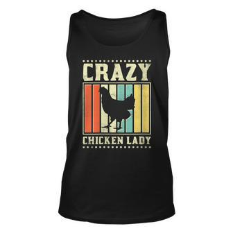 Womens Crazy Chicken Lady V3 Unisex Tank Top - Seseable