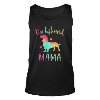 Womens Dachshund Mama Colorful Doxie Gifts Dog Mom Unisex Tank Top | Mazezy