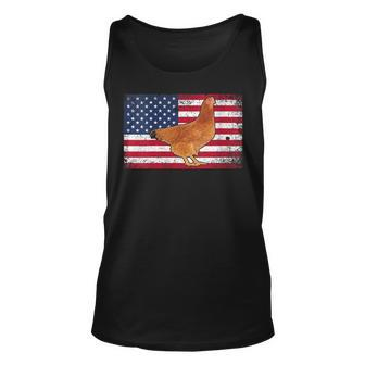 Womens Farmer Dad 4Th Of July Patriotic Chicken Daddy Unisex Tank Top - Seseable