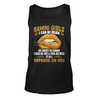 Womens Gemini Girl I Can Be Mean Saying Birthday Zodiac Girls Unisex Tank Top | Seseable UK