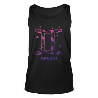 Womens Gemini Zodiac Sign Gift Unisex Tank Top | Mazezy