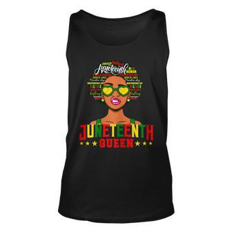 Womens Juneteenth Women Natural Afro Queen Unisex Tank Top | Mazezy UK