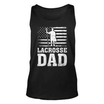 Womens Lacrosse Sports Lover American Flag Lacrosse Dad 4Th Of July Unisex Tank Top - Seseable