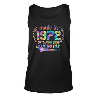Womens Made In 1972 50 Year Of Being Awesome Birthday Gifts Vintage Unisex Tank Top - Seseable