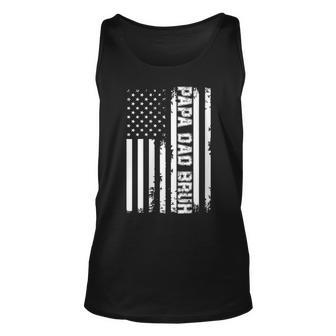Womens Papa Dad Bruh Fathers Day 4Th Of July Us Flag Vintage 2022 Unisex Tank Top - Seseable