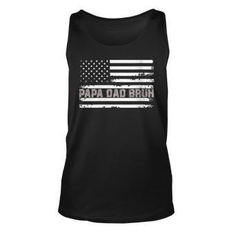 Womens Papa Dad Bruh Fathers Day 4Th Of July Us Flag Vintage 2022 Unisex Tank Top - Seseable