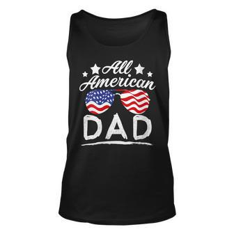 Womens Patriotic All American Dad Father 4Th Of July Dad Unisex Tank Top - Seseable
