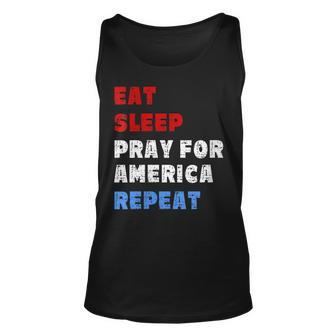 Womens Pray For America Patriotic Christian Saying 4Th Of July Meme Unisex Tank Top - Seseable