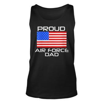 Womens Proud Air Force Dad Us Veterans 4Th Of July American Flag Unisex Tank Top - Seseable