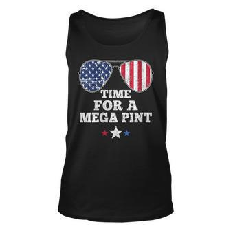 Womens Time For A Mega Pint Funny 4Th Of July Patriotic Sunglasses Unisex Tank Top - Seseable