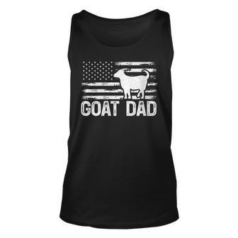 Womens Vintage Goat Dad Retro American Flag Goat 4Th Of July Unisex Tank Top - Seseable