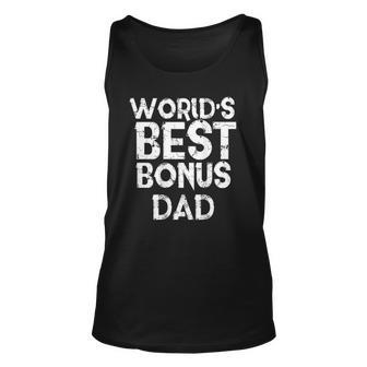 Worlds Best Bonus Dad Step Fathers Day Gift Husband Unisex Tank Top | Mazezy