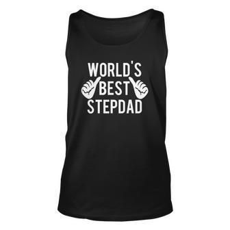 Worlds Best Step Dad - Great Fathers Day Gift Idea Unisex Tank Top | Mazezy